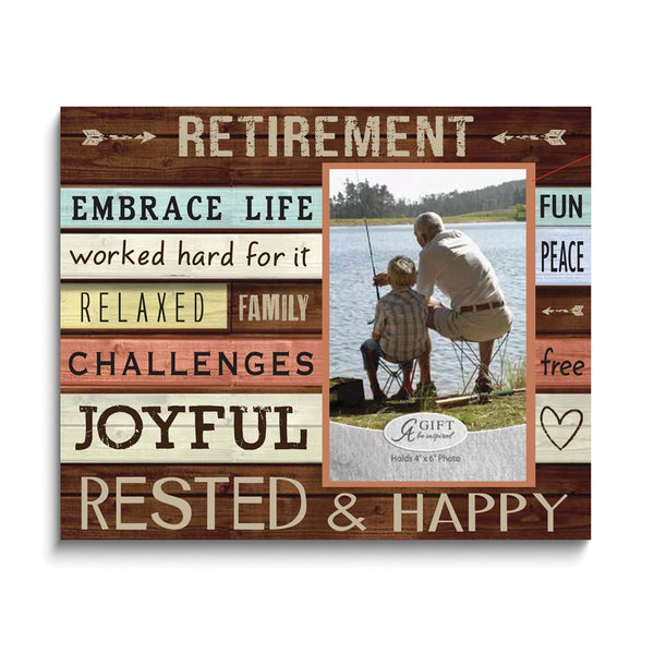 Retirement Rustic Wood Composite 4x6 Photo Frame