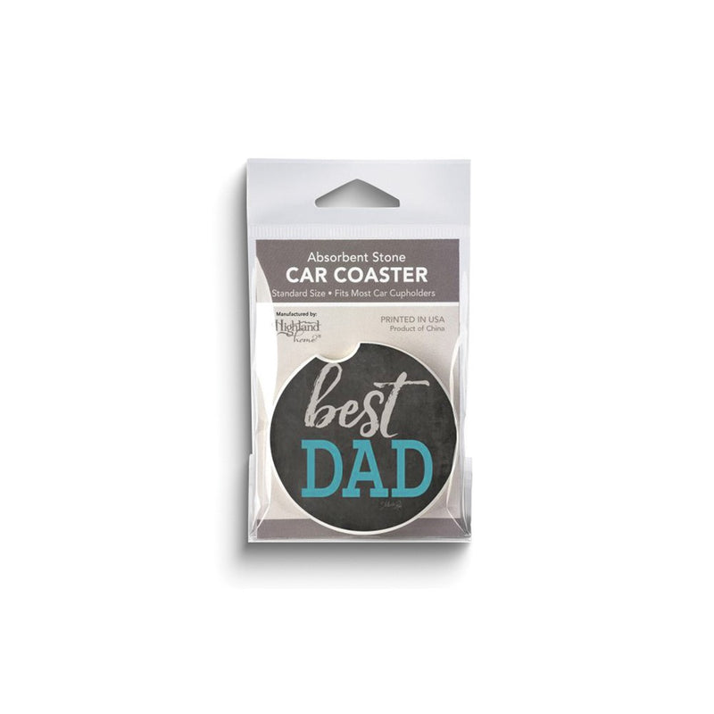 BEST DAD Absorbent Stone Car Coaster