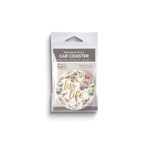 Beautiful Romance LOVE LIFE Absorbent Stone Car Coaster