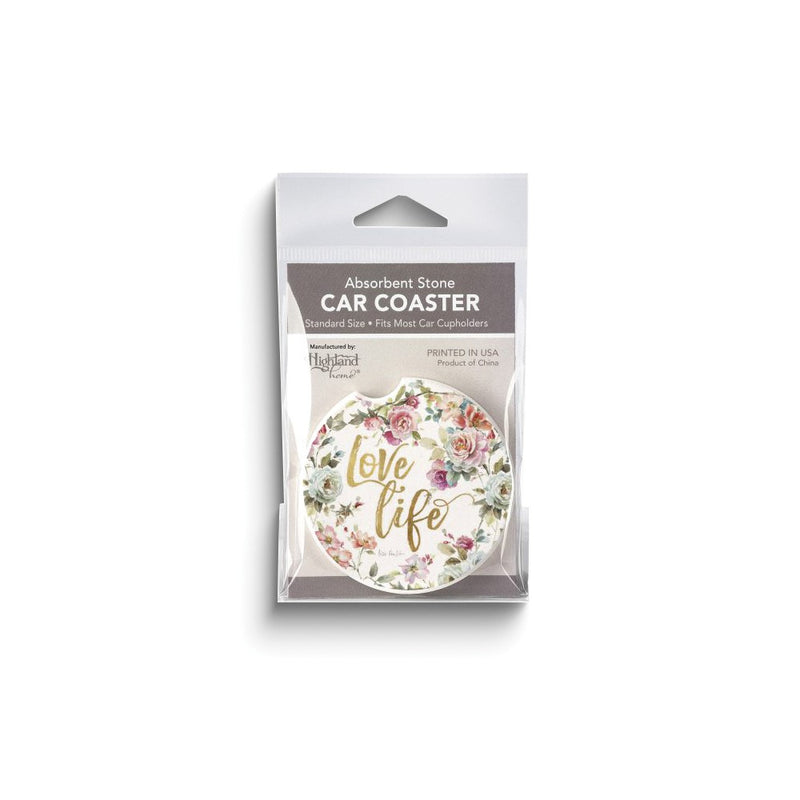 Beautiful Romance LOVE LIFE Absorbent Stone Car Coaster