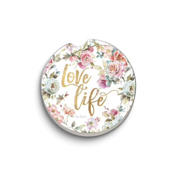 Beautiful Romance LOVE LIFE Absorbent Stone Car Coaster