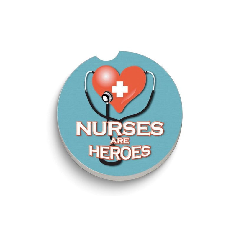 NURSES ARE HEROES Absorbent Stone Car Coaster