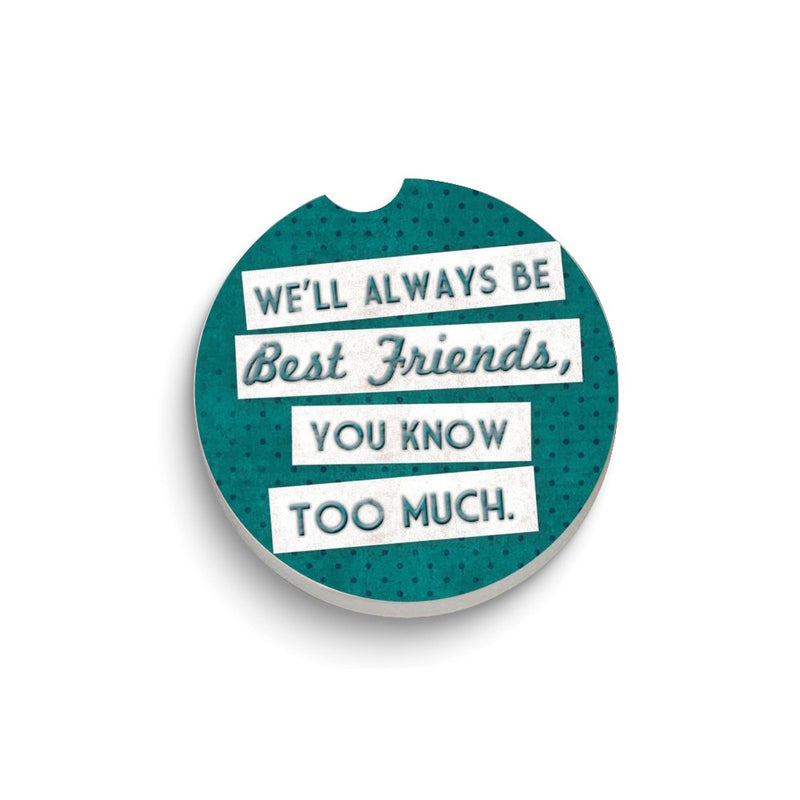 WE'LL ALWAYS BE BEST FRIENDS, YOU KNOW TOO MUCH Absorbent Stone Car Coaster