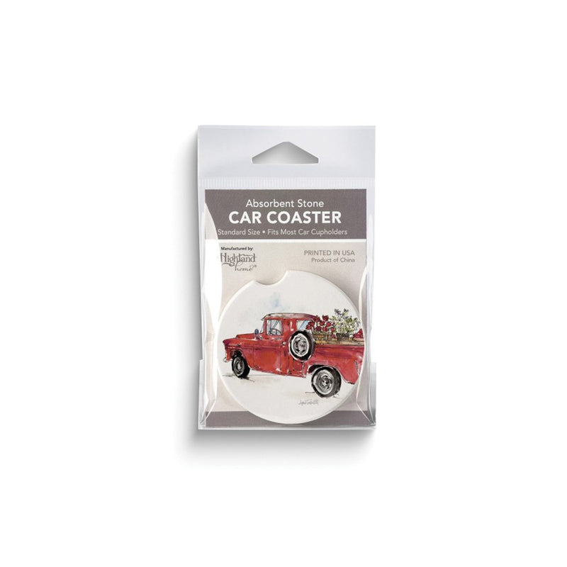 Americana Mood Red Truck Absorbent Stone Car Coaster