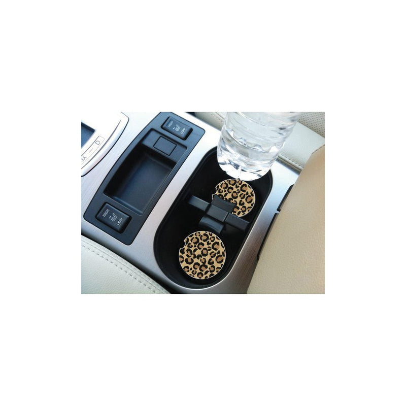 Leopard Print Absorbent Stone Car Coaster
