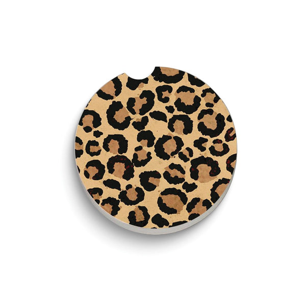 Leopard Print Absorbent Stone Car Coaster