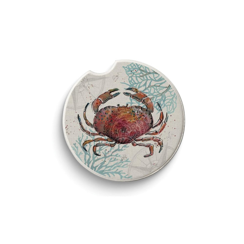 Ocean Finds Crab Absorbent Stone Car Coaster