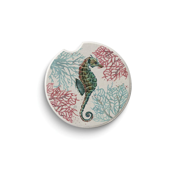 Ocean Finds Seahorse Absorbent Stone Car Coaster