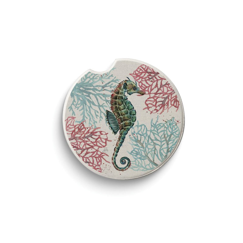Ocean Finds Seahorse Absorbent Stone Car Coaster