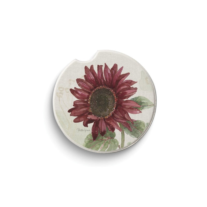 Sunflower Splendor Absorbent Stone Car Coaster