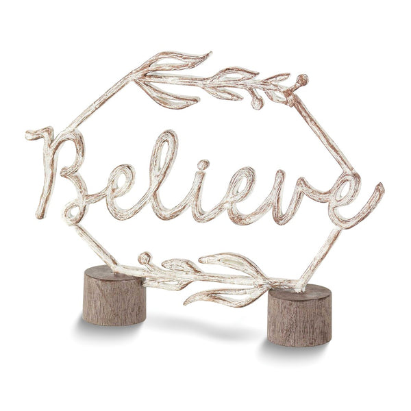 BELIEVE Resin Tabletop Word Decor