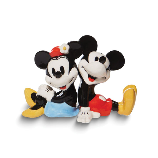 Disney Hand-painted Stoneware Mickey and Minnie Salt and Pepper Set