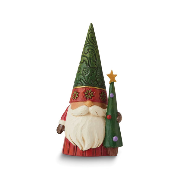 Jim Shore Heartwood Creek Tree-mendous Tidings Christmas Gnome With Tree Figurine