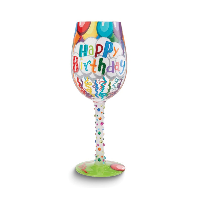 Lolita Hand-painted Happy Birthday Wine Glass