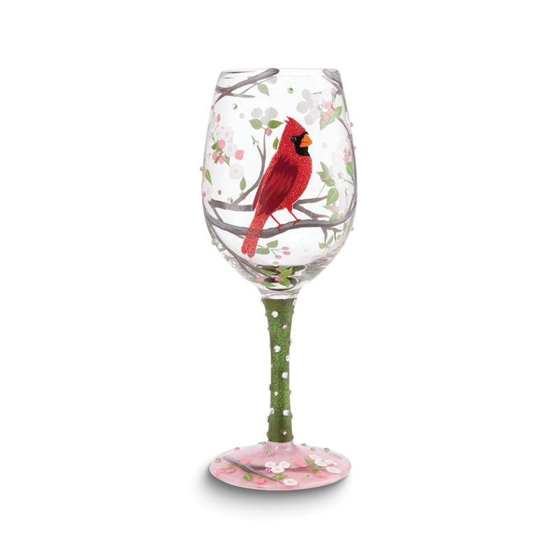 Lolita Hand-painted Cardinal Beauty Wine Glass