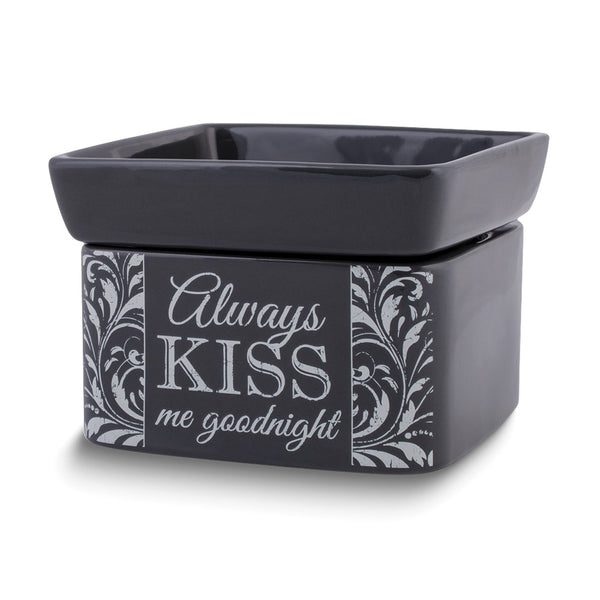 Elanze Designs Always Kiss Me Goodnight Ceramic 2-in-1 Scented Wax Warmer