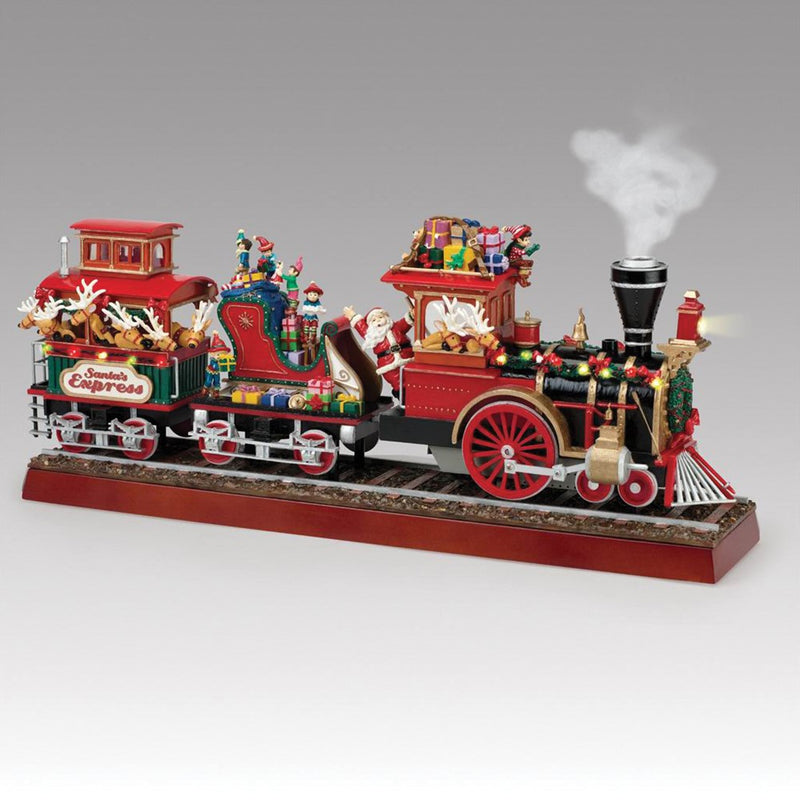 Animated Musical LED Lighted Santa Express Smoking Christmas Train - Plays 20 Christmas and Train Songs