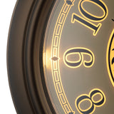 Indoor and Outdoor Auto Lighted Dial Metallic Finish Plastic Quartz Wall Clock