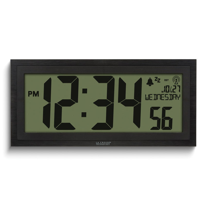 15 inch LCD Textured Atomic Wall or Table Alarm Clock with Temperature and Date