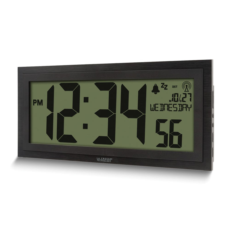 15 inch LCD Textured Atomic Wall or Table Alarm Clock with Temperature and Date