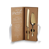 Gold-tone Stainless Steel LET THEM EAT WEDDING CAKE Boxed Server Set