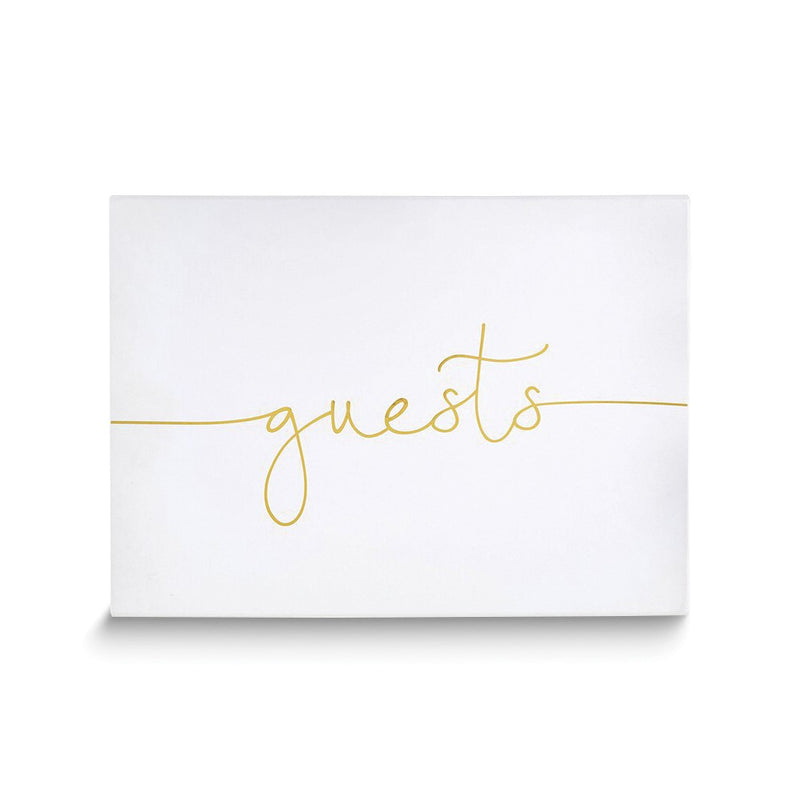 GUESTS Suede Leather Guest Book