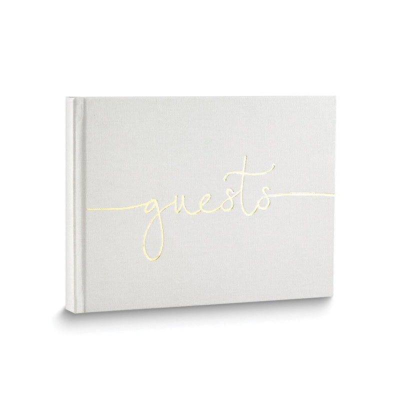 GUESTS Suede Leather Guest Book