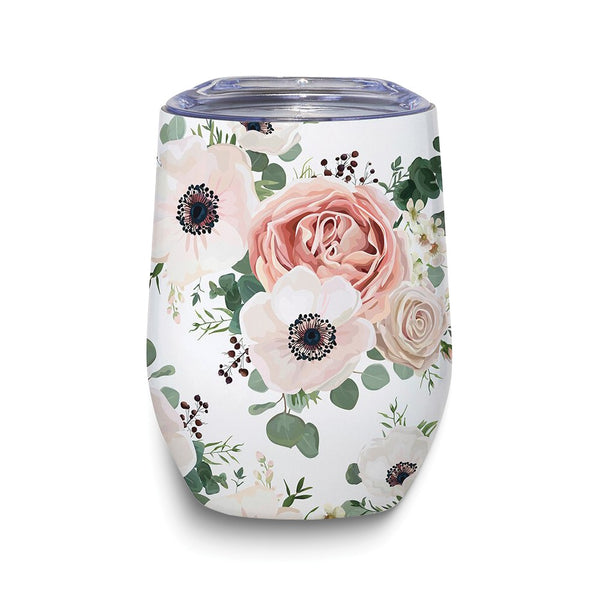 Floral Stainless Steel Wine Travel Tumbler