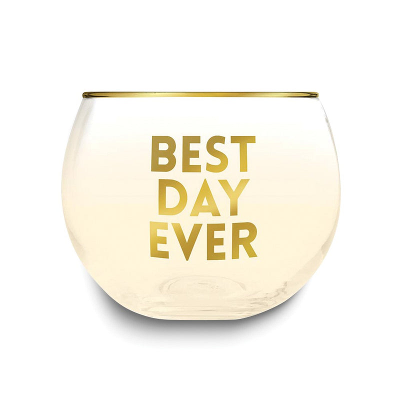 Gold-tone BEST DAY EVER Roly Poly Glass