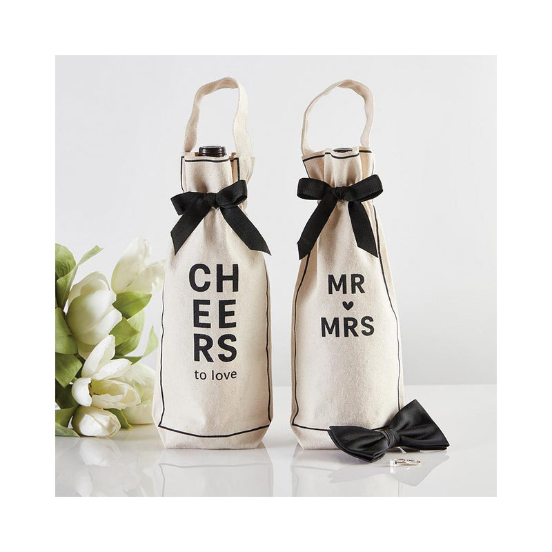 MR AND MRS Cotton Wine Bag