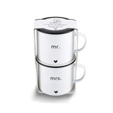 Enameled Steel MR. and MRS. Mug Set