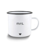 Enameled Steel MR. and MRS. Mug Set