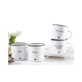 Enameled Steel MR. and MRS. Mug Set