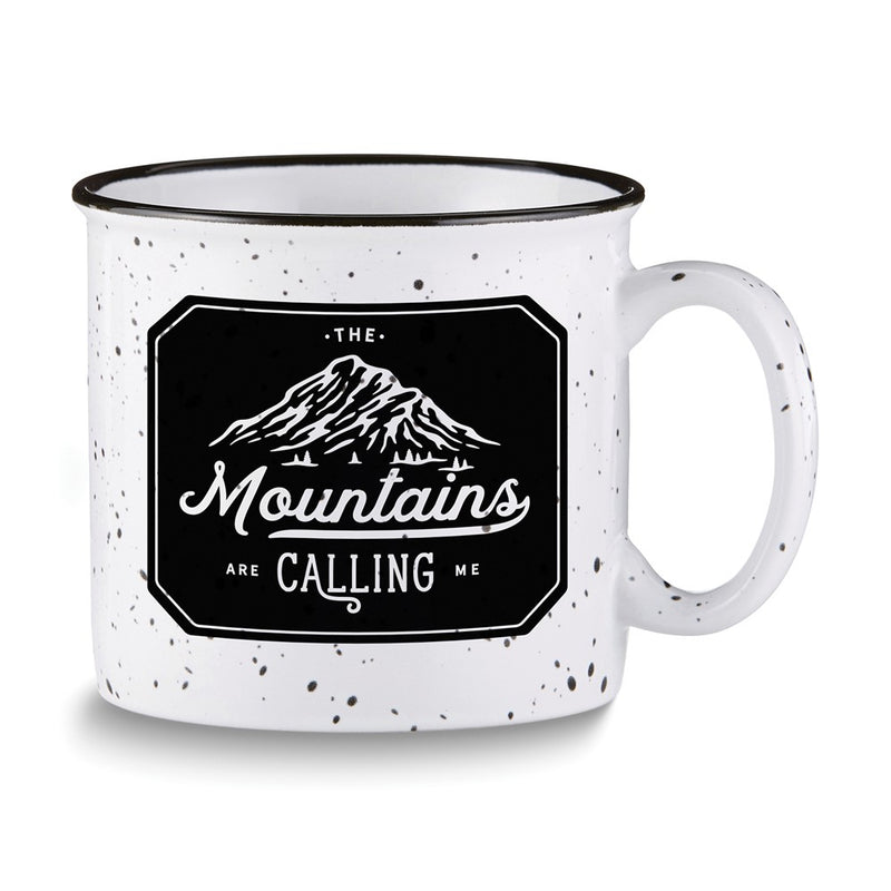 The MOUNTAINS ARE CALLING ME 13 ounce Ceramic Mug