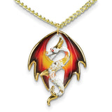 Glass Baron Dragon Handcrafted Glass Gold-tone Necklace with 22k Gold Trim