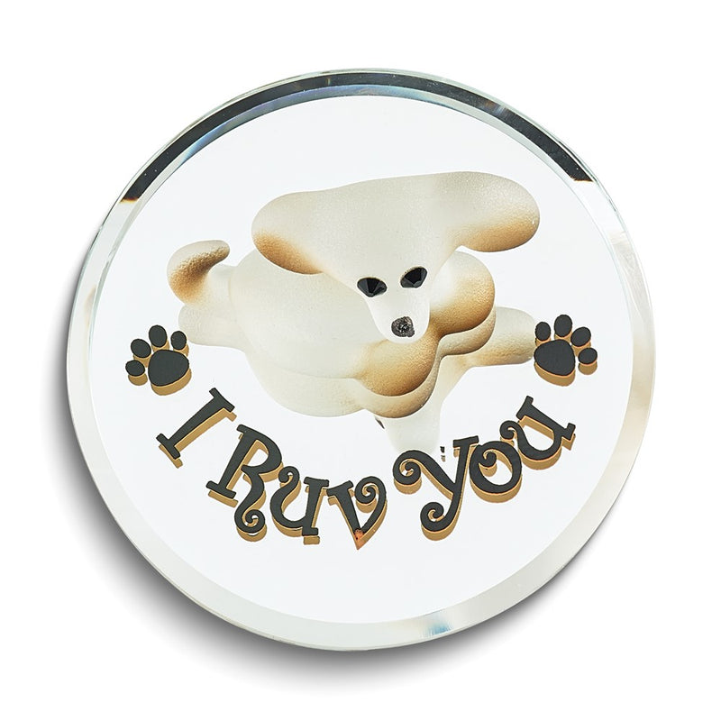 Glass Baron I RUV YOU Puppy Handcrafted Glass Figurine