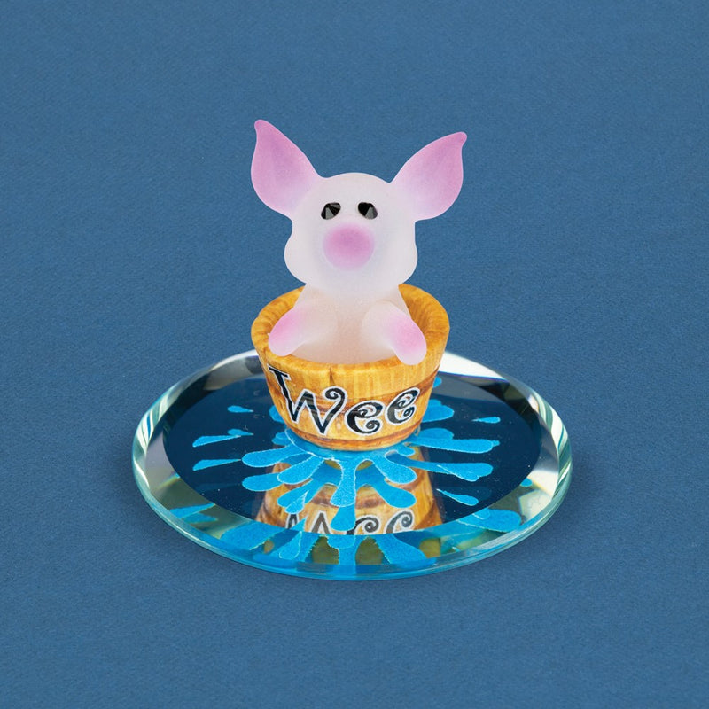 Glass Baron WEE Pig in Tub Handcrafted Glass Figurine