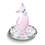 Glass Baron Pink Cat Handcrafted Glass Figurine