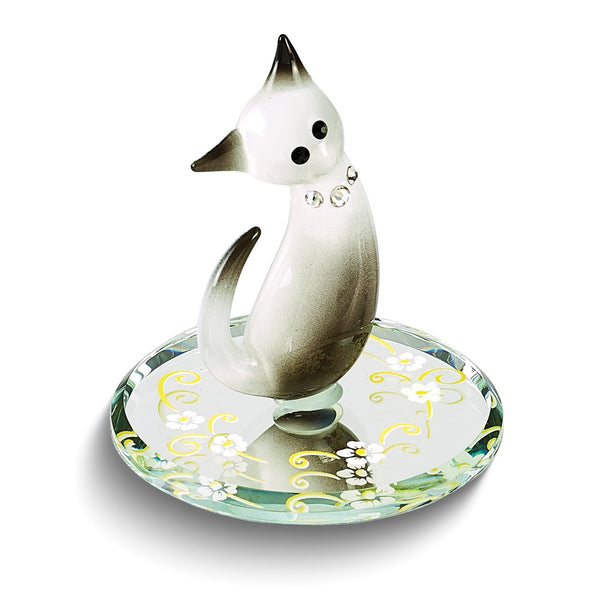 Glass Baron Siamese Cat Handcrafted Glass Figurine