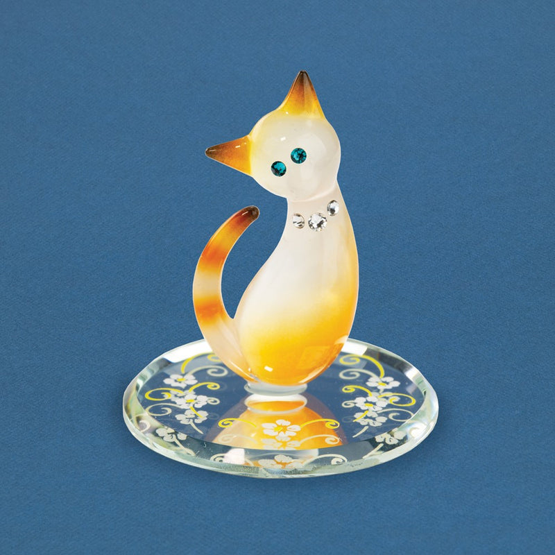 Glass Baron Tabby Cat Handcrafted Glass Figurine