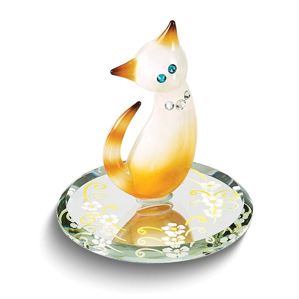 Glass Baron Tabby Cat Handcrafted Glass Figurine