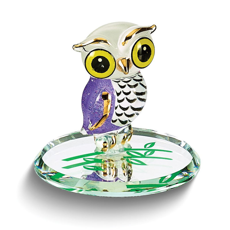 Glass Baron Big Snowy Owl Handcrafted Glass Figurine