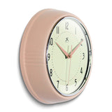 Retro Rose Blush Metal Quartz Wall Clock with Silent Movement