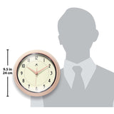 Retro Rose Blush Metal Quartz Wall Clock with Silent Movement
