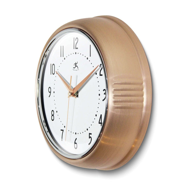 Retro Copper Finish Metal Quartz Wall Clock with Silent Movement
