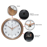 Retro Copper Finish Metal Quartz Wall Clock with Silent Movement