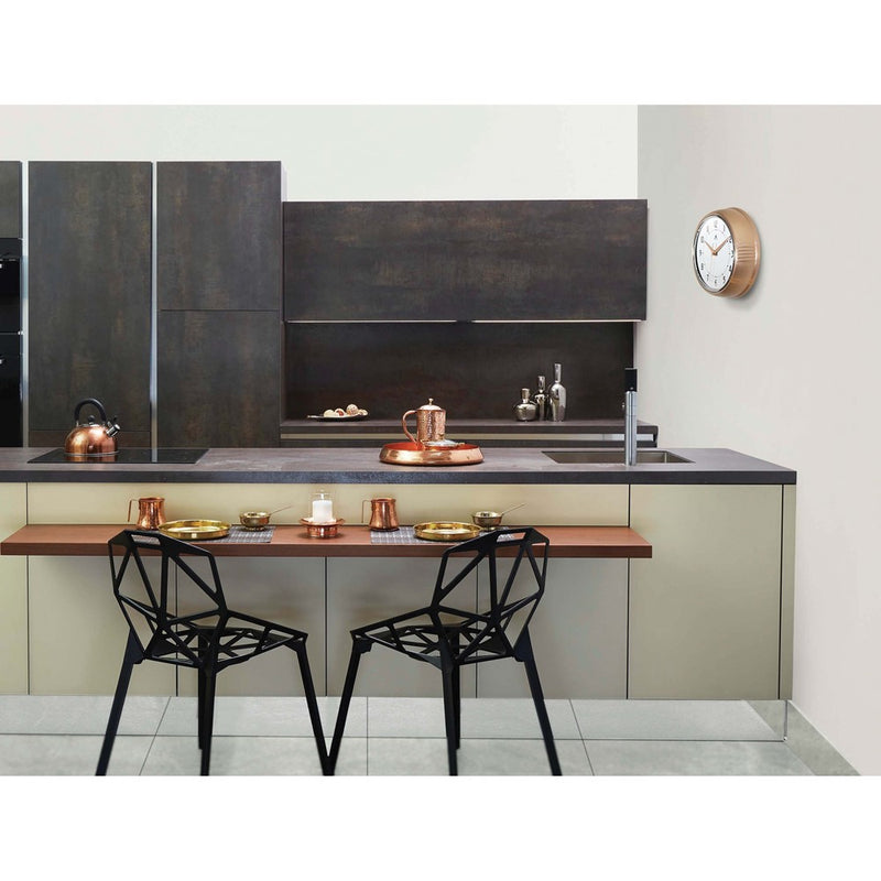 Retro Copper Finish Metal Quartz Wall Clock with Silent Movement