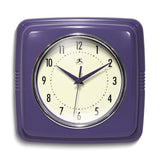 Square Retro Purple Finish Metal Quartz Wall Clock with Silent Movement