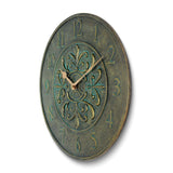 Blanc Fleur Aged Bronze Finish Indoor and Outdoor Water Resistant Wall Clock