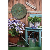 Blanc Fleur Aged Bronze Finish Indoor and Outdoor Water Resistant Wall Clock